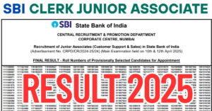Read more about the article SBI Clerk Junior Associate Mains Result 2025 : Out Now