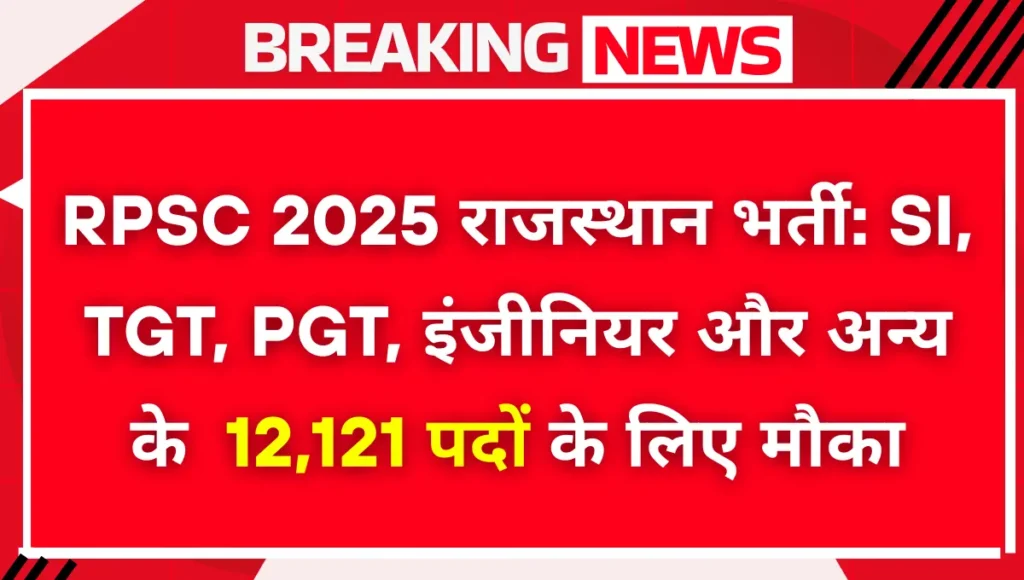 RPSC Various Post Vacancy 2025